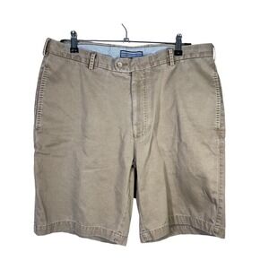 PETER MILLAR Winston Washed Twill Pima Cotton Golf Chino Shorts Mens 35 Tan